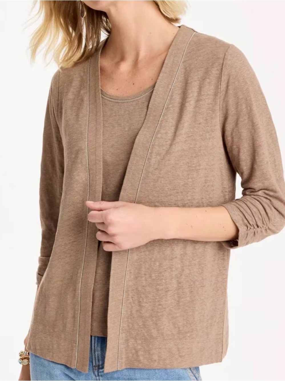 Chico’s open front linen cardigan - Topaz Smoke color